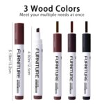 BOPOVA Furniture Markers Touch Up, Wood Floor Scratch Repair Kit, 3 Colors Wood Markers for Scratches, Stains, Wood Floors, Tables, Desks, Cabinet, Bedpost (Brown,Reddish Brown,Chestnut)