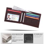 Slim Leather Wallet for Men – RFID Wallets 6 Credit Card Holder Ultra Thin Gift for Mens, Front Pocket Minimalist Design (Brown Hunter)