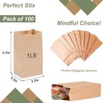 1lb Brown Bags- Pack of 100 (3.5″W x 6.5″H x 2.3″L)