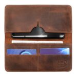 Hide & Drink, Cell Phone Wallet Handmade from Full Grain Leather – Bourbon Brown