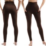 Stanpetix Leggings for Women with Pockets – High Waisted Workout Leggings for Women Running Exercise(Deep Brown,XXL)