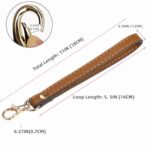 AAStraps Wristlet Strap, Genuine Leather KeyChain Hand wrist Strap for Clutch Wallet Cellphone Key with Golden Lock (34 Brown A)