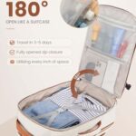 LOVEVOOK Carry on Travel Backpack, 40L Waterproof Large 17inch Laptop Luggage Daypack as Personal Item Flight Approved, Business Weekender Overnight with 3 Packing Cubes, Beige-Brown