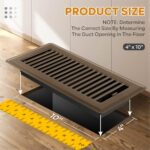 4″ x 10″ Floor Vent Covers Brown 4 Pack, Heavy Duty Walkable Vent Covers for Home Floor, Premium Finish, Brown