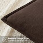 MIULEE Decorative Linen Pillow Covers 24×24 Inch Dark Brown ?Boho Farmhouse? ?Neutral Couch Throw Pillows for Bed Pack of 2 Accent Outdoor Pillowcase Modern Sofa Cushion Livingroom Home Decor