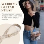 Missnine Clear PVC Quilted Purse for Women – Stadium Approved Crossbody Bag for Events & Concerts (Brown)