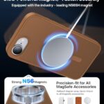 Eastinbox Magnetic Shockproof for iPhone 16e Case 2025[Compatible with MagSafe][Military-Grade Protection] Anti-Yellowing,Anti-Scratch Matte Back Protective Phone Case for iPhone 16 e case 6.1″,Brown