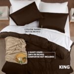 Utopia Bedding Duvet Cover King Size – 1 Comforter Cover with 2 Pillow Shams – 3 Pieces Bedding Duvet Cover with Zipper Closure – Soft Brushed Microfiber, 104 X 90 Inches (Brown)