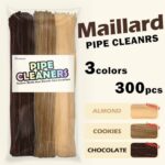 Harmoso 300pcs Brown Pipe Cleaners Bulk – Fluffy Craft Pipe Cleaners for Arts & Crafts, Ideal for Making Flowers, Animals & Decorations (12 x 0.24 inches)