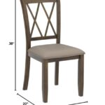 Roundhill Furniture Windvale Fabric Upholstered Dining Chair, Set of 2, Brown