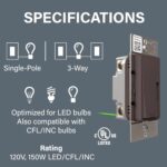 Legrand Radiant 150-Watt Single-Pole/3-Way LED Advanced Dimmer, Brown