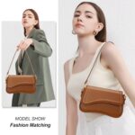 KKXIU Shoulder Bag for Women Small Clutch Purses Cute Hobo Handbag Trendy Underarm Bag-Brown