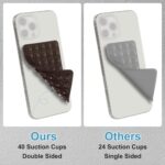 PATIKIL 2 Pack Suction Phone Case, Back of Phone Suction Grip Suction Cup Phone Case Silicone Double Sided Mount Strong Grip Holder for Videos, Brown