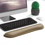 Dapesuom Enlarge Keyboard Wrist Rest, Cute Memory Foam Keyboard Wrist Cushion for Computer Desk Mats Support, Typing Pain Relief Ergonomic Mouse Pad Rests with Non-Slip Base for Gaming, Laptop, Brown