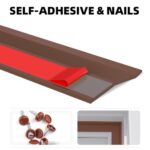Elvone Garage Door Seal Top and Sides, 40 FT Universal TPE Weather Stripping Garage Door Trim Seal Weatherproofing Garage Door Seals with Nails and Lids in Brown