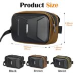 Febabilo Bike Handlebar Bag, EVA Waterproof Bike Front Bag, 3.2L Bicycle Frame Storage Bag Waist Shoulder Bag, Bike Pouch for Road Mountain Bicycle Cycling Travel Hiking (Brown)