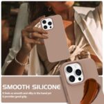 DOMAVER Case for iPhone 16 Pro Max 6.9” Smooth Liquid Silicone Soft Gel Rubber Microfiber Lining Cushion Cover Shockproof Protective Phone Cases Compatible with iPhone 16 Pro Max – Brown