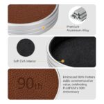 Retro Leather Lens Cap for Fujifilm Instax Mini EVO, Brown Aluminum Anti-Dust Anti-Scratches Lightweight Camera Lens Cover with Soft EVA Interior, Accessories for Fuji Mini Evo Lens Protection Cover