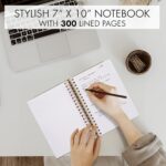 Aesthetic Thick Spiral Notebook Journal For Women in B5 Format – Modern Linen Hardcover College Ruled Note Book With 300 Lined Pages – Perfect For Writing And Staying Organized at Work or School