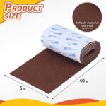 Felt Furniture Pads, Non Slip Self Adhesive Cuttable Felt Tape Brown Heavy Duty Felts Strip Roll for Protecting Hardwood Floors Chair Wall Protector (40 x 5 x 0.12 Inch)