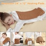 Heating Pad-Electric Heating Pads for Back,Neck,Abdomen,Moist Heated Pad for Shoulder,Knee,Hot Pad for Arms and Legs,Dry&Moist Heat & Auto Shut Off(Brown, 12”×24”)