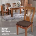 SINOSSO 1 Pack Memory Foam Chair Cushions for Dining Chair, Friendly Woven Fabric 16″ U-Shape Comfortable Kitchen Chair Pad, Removable Slip Resistant Seat Cushion (1 Piece, Dark Brown)