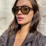 ADE WU Trendy Square Aviator Sunglasses for Women Vintage Thick Hexagon Tangle Free Aviator Sun Glasses for Women (Brown Frame/Khaki Lense)