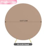 Wokceer 6.6FT Round Backdrop Cover Round Arch Covers Nude Brown Spandex Circle Balloon Arch Backdrop Cover for Wedding Birthday Party Baby Bridal Shower Decor