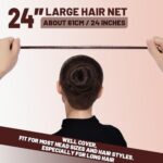 LEOBRO Brown Hair Nets, 60 pcs Hair Nets for Food Service Workers, Invisible Nylon Hair Nets for Women and Men, Kitchen Hairnets for Foodservice, Hair Nets for Buns, 24 inches