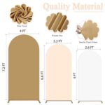 Spandex Arch Backdrop Cover Brown Arch Cover Set of 3 (7.2FT, 6.6FT, 6FT) Wedding Arches Frame Covers Stretchy Backdrop Fabric Chiara Arched Covers for Baby Shower Gender Reveal Birthday Party Decor