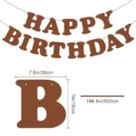 Brown Happy Birthday Banner Birthday Party Decorations Sign Birthday Backdrop Party Supplies Happy Birthday Bunting Banner for Kids Adults