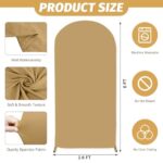 MODFUNS Khaki Arch Cover 6ft Spandex Arch Cover Wedding Arch Covers Balloon Arch Stand Cover Brown Stretchy Arch Covers Chiara Arch Backdrop Cover for Wedding Ceremony Celebration Arch Decor
