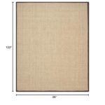 SAFAVIEH Area Rug 8×10 – Natural Fiber Collection – Large – Natural & Dark Brown, Seagrass, Basketweave Pattern, Ideal for Living Room, Bedroom, Dining Space (NF114K)