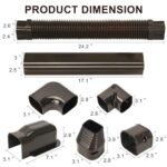 3″ W 10Ft L Brown Line Set Cover Kit for Mini Split Air Conditioners Decorative PVC Slim Line Cover for Central AC & Heat Pumps Systems Tubing Cover