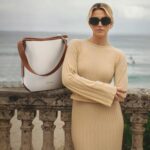 BOSTANTEN Bucket Bag Purses for Women Trendy Shoulder Bag Canvas Handbag with Adjustable Strap Brown