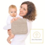 Lovely Care 12 Pack Muslin Burp Cloths 100% Cotton Muslin Cloths Large 20”x10” Extra Soft and Absorbent Baby Burping Cloth – Brown