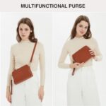 Marvolia Crossbody Bag for Women – PU Leather Shoulder Bag Trendy Small Crossbody Purse Bag for Travel Work Party – Brown