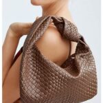 Verdusa Women’s Hobo Bags Zipper Handbags Knot Strap Leather Shoulder Bag Evening Clutch Purses Brown One-Size