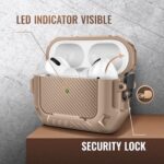 MOBOSI for AirPod Pro Case with Cleaner Kit, Compatible with Airpods Pro 2 Case Cover 1st/2nd Generation with Lock & Keychain, Full Body Shockproof Protective Case (2023/2022/2019), Brown