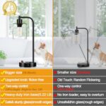 Set of 2 Industrial Table Lamps with 2 USB Port, Fully Stepless Dimmable Bedside Lamps for bedrooms, Nightstand Desk Lamp with Seeded Glass Shade for Reading Living Room Office 2 LED Bulb Included