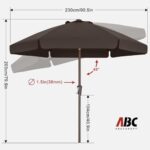 ABCCANOPY Patio Umbrella 7.5ft, Outdoor Table Umbrella with Push Button Tilt and Crank, Market Umbrella for Patio Pool Garden Deck (Brown)