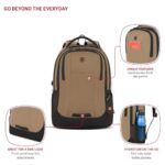 SwissGear Cecil 5505 Laptop Backpack, Pastel Brown/Black, 18-Inch