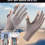 SUJAYU Ultra Thin Full Finger UV Protection Gloves Driving Gloves Women, Breathable Touchscreen UPF Glove Sun Protection Glove for Women (Brown)