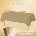 YIDAKO 12Pcs Brown Plastic Disposable Tablecloths,4 Gradient Brown Colors Rectangle Table Cover Waterproof Table Cloth for Fall Thanksgiving Birthdays Weddings Parties Decorations,54 x 108 Inch
