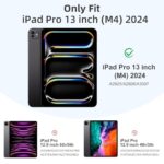 LEOMARON Compatible with iPad Pro 13 Inch Case 2024 M4 with Pencil Holder, Soft TPU Back Cover for iPad 13 Pro Case, Trifold Stand, Support Pencil Pro and Pencil (USB-C), Auto Wake/Sleep, Brown