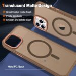 Hython Case for iPhone 11 Pro Max Case Magnetic Translucent Matte Phone Cases 6.5″ [Compatible with MagSafe] Thin Slim Fit Shockproof Bumper Hard Protective Cover for Women Men Girls, Frosted Brown