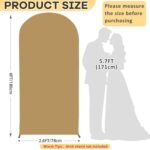 ROMANKAS Brown Arch Cover 6ft Wedding Arch Covers Stretchy Backdrop Spandex Fitted Arches Cover Backdrop Fabric Tan Arched Covers for Wedding Party Graduation Celebration Ceremony Decoration
