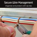 Bolt Dropper Zip Ties Brown – Pack of 1000-12” Heavy Duty Cable Ties – 40lb Strength Self-Locking Nylon Wire Ties – Weather-Resistant Zip Tie for Cable Management and Securing Various Items