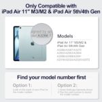 AsileCuir Case for iPad Air 11 Inch M3 2025/ M2 2024,iPad Air 5th/4th Generation Cover 10.9” with Pencil Holder Pocket,Vegan Leather,Multi Angles Stand,Magnetic Closure,Auto Sleep/Wake,Dark Brown