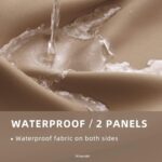 Waterproof Outdoor Curtain W52 x L84 – Grommet Top Sunlight Blocking Window Treatment Drapes Blackout Curtains for Home Bedroom Living Room Outdoor Patio Porch Pergola (Camel Brown, 2 Panels)